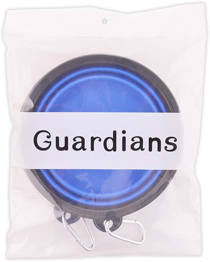 Large Collapsible Dog Bowls, 34oz Travel Water Food Bowls Portable Foldable Collapse Dishes with Carabiner Clip, 2 Pack (Blue + Red)