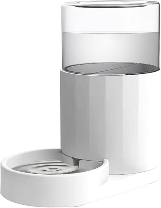 RIZZARI Gravity Water Bowl Dispenser for Cats: 3L White 100% BPA-Free Automatic Dispenser Home Use
