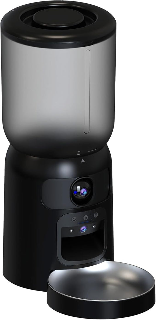 Maxee Cat Feeder, Automatic Dog Feeder with Camera, Cat Food Dispenser, 5G WiFi Pet Feeder with 2-Way Audio, Timed Pet Feeders, Motion Detection& Nightvision&120°Wideangle