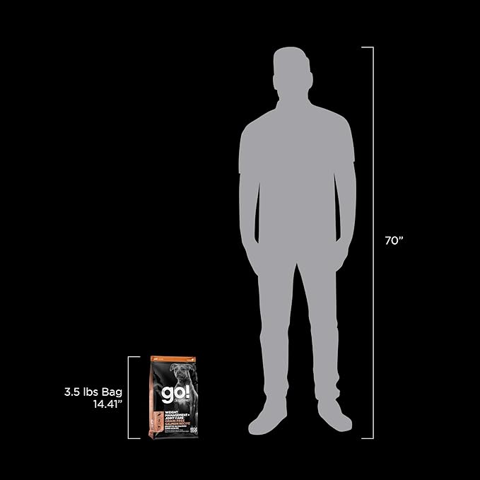 Go! Solutions Weight Management + Joint Care, Grain-Free Dry Dog Food, Salmon Adult and Senior Recipe, 3.5 lb Bag