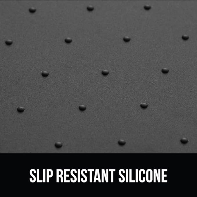 GORILLA GRIP 100% Waterproof Raised Edge BPA Free Silicone Pet Feeding Mat, Dog Cat Food Mats Contain Spills Protects Floors, Placemats for Cats and Dogs Water Bowl, Pets Accessories 23x15 Charcoal