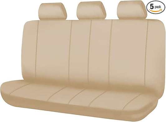 Flying Banner Rear Bench car seat Covers car seat Protectors Split 40/60 50/50 60/40 (Solid Beige, Value)