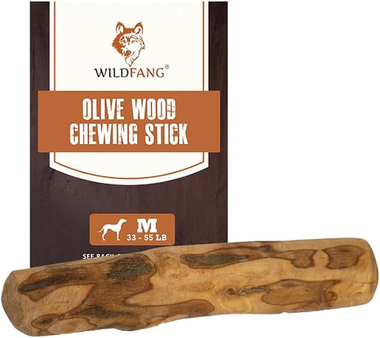 Wildfang® Olive Wood Chewing Sticks for Dogs, Large - Tough Chew Toys for Aggressive Chewers, Puppy Chew Toys for Teething, Training for Chewing Muscles, Olive Wood Stick for Dog (Over 55lbs)