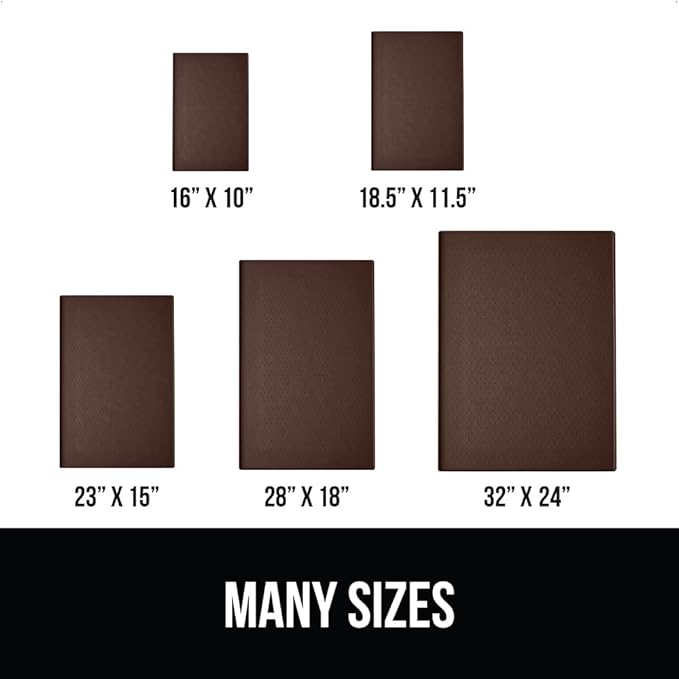 GORILLA GRIP 100% Waterproof Raised Edge BPA Free Silicone Pet Feeding Mat, Dog Cat Food Mats Contain Spills Protects Floors, Placemats for Cats and Dogs Water Bowl, Pets Accessories 23x15 Brown