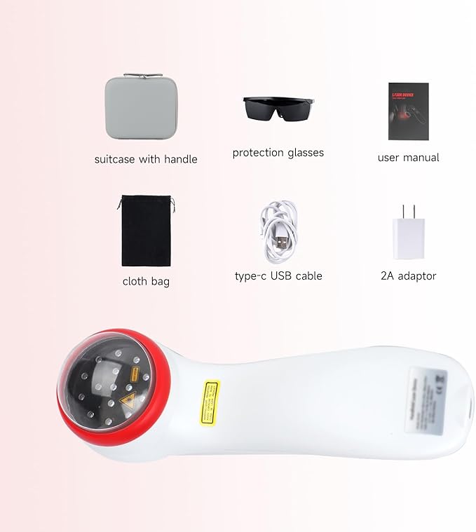 Handheld Red Light Therapy Device for Dogs and Man, LLLT Laser Light Therapy for Pets Pain Relief, Joint Muscle Knee Wrist Ankle, 5000mAh Large Capacity Rechargeable with 5 * 808nm & 10 * 650nm