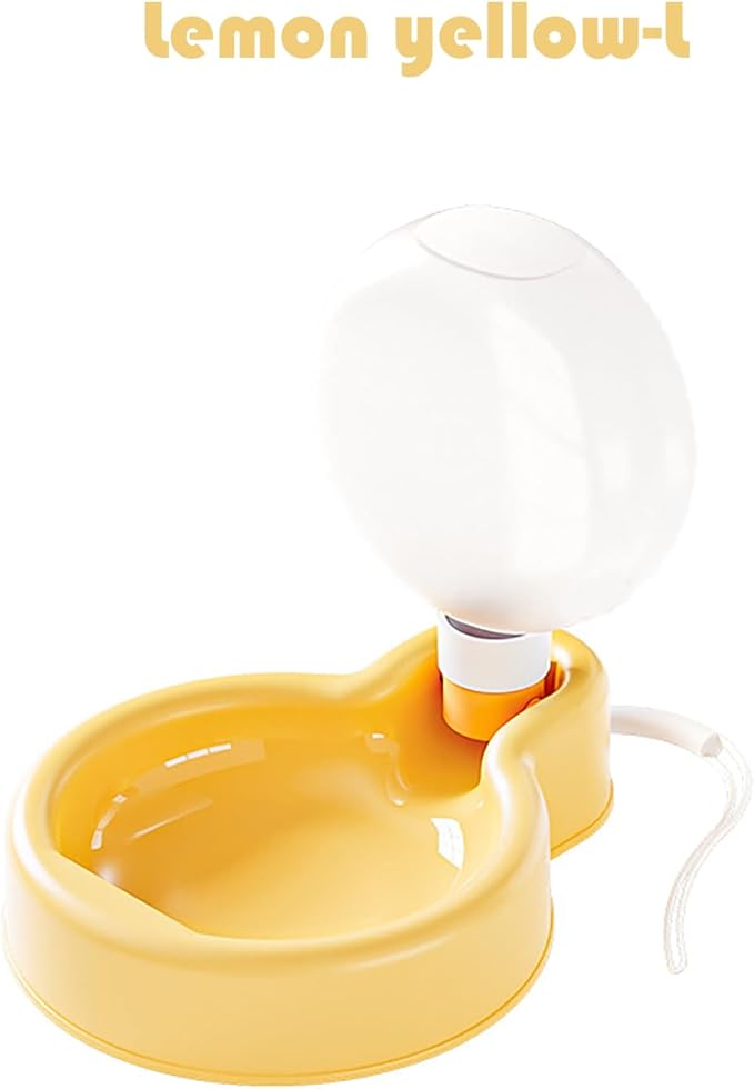 Foldable Pet Outdoor Camping Drinking Water Bottle Dog Cat Travel Portable Water Dispenser Small Large Capacity (Lemon Yellow, Large)