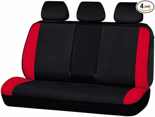 Flying Banner Neoprene Rear Bench car seat Covers car seat Protectors Split 40/60 60/40 (Red & Black, Neoprene)