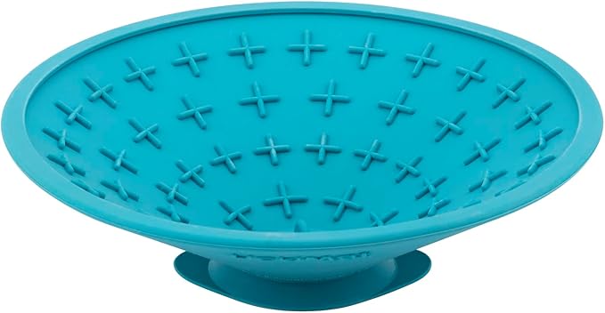 LickiMat Splash, Dog Slow Feeder Bowl Lick Mat, Boredom Anxiety Reducer, Sticks to Smooth Surface; Perfect for Food, Treats, Yogurt, or Peanut Butter. Fun Alternative to Slow Feed Dog Bowl, Turquoise