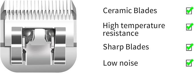 Professional Detachable Replacement Ceramic Blades set,compatible with oster Classic 76/Star-Teq/Power-Teq andi A*dis AGC,BDC,BGC,MBG Series Clippers (size 000+0A)