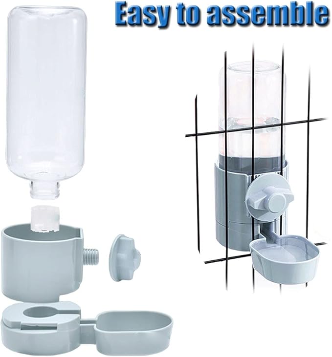 17oz No Leak Rabbit Waterer Feeder, No Drip Water Feeder Water Bowl for Guinea Pig Hamster Chinchilla Ferret Small Animal