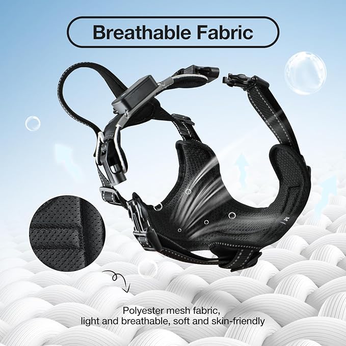 Generic RED (LED) Light D Dog Harness | Dog Harness Medium Sized Dog | Light Up Dog Harness | Soft Handle | Rechargeable, Lighted Dog Collars for Night | Glow in The Dark Dog Collar | RED - Medium