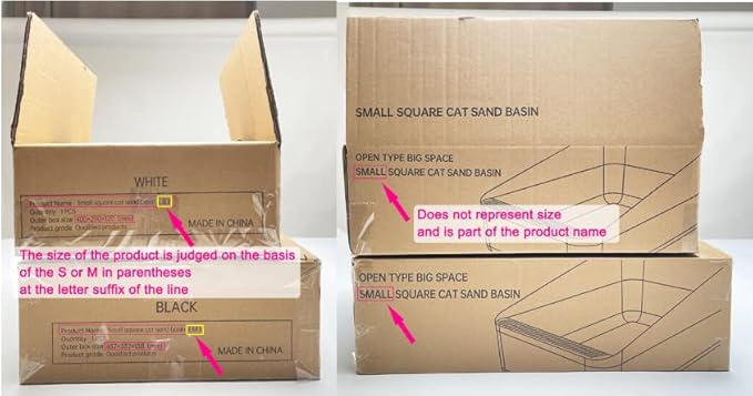 Sfozstra Open Top Litter Box: Black Medium Size with High Sides & Anti Leak Design, Easy Clean Litter Pan for Home Cats