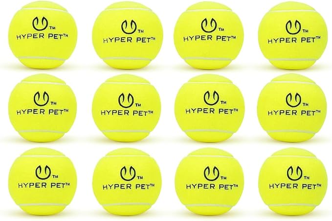 Hyper Pet Dog Tennis Balls - 12 Pack 2.5" for Exercise and Fetch; Interactive Toys; Great for Small Breeds