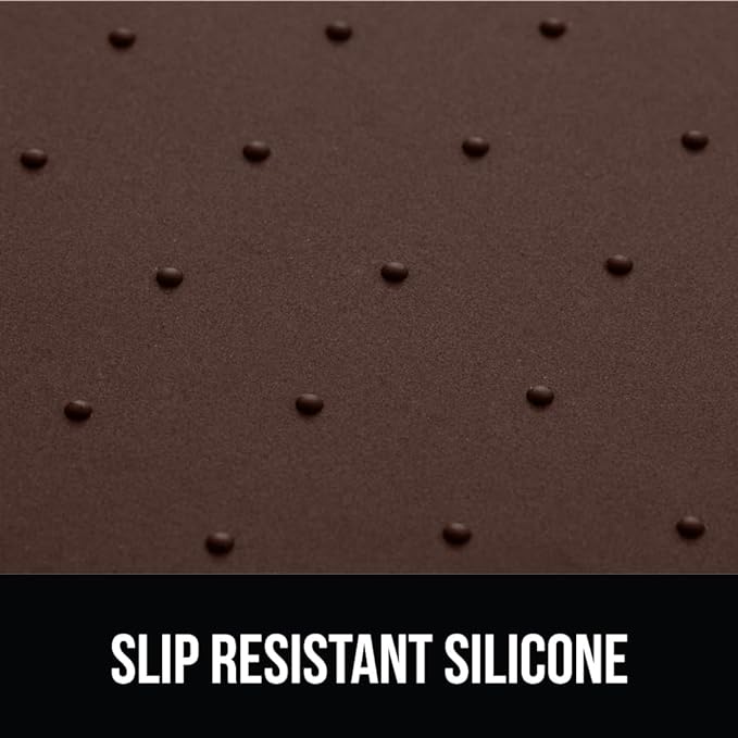 GORILLA GRIP 100% Waterproof Raised Edge BPA Free Silicone Pet Feeding Mat, Dog Cat Food Mats Contain Spills Protects Floors, Placemats for Cats and Dogs Water Bowl, Pets Accessories 32x24 Brown