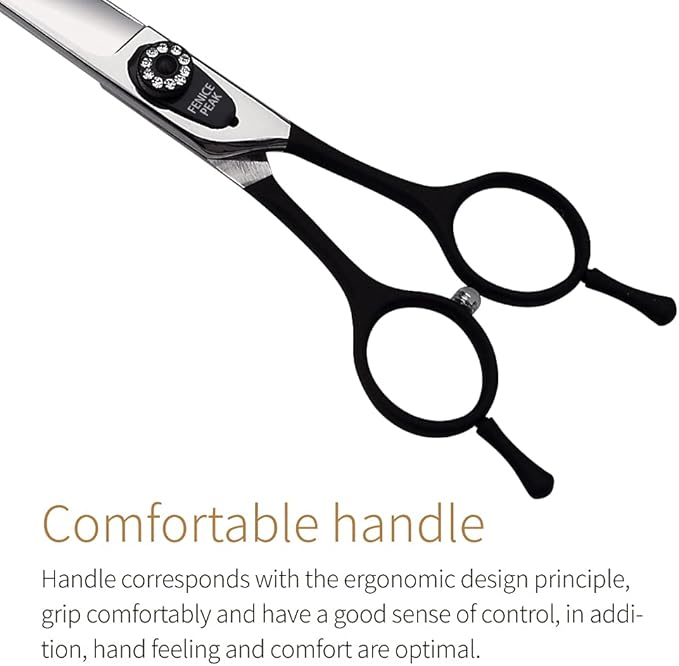 FENICE PEAK Dog Grooming Curved Scissors for Pets, Japan 440C Stainless Steel, Sharp Blade, Suitable for Beauticians (7.0 Inch)