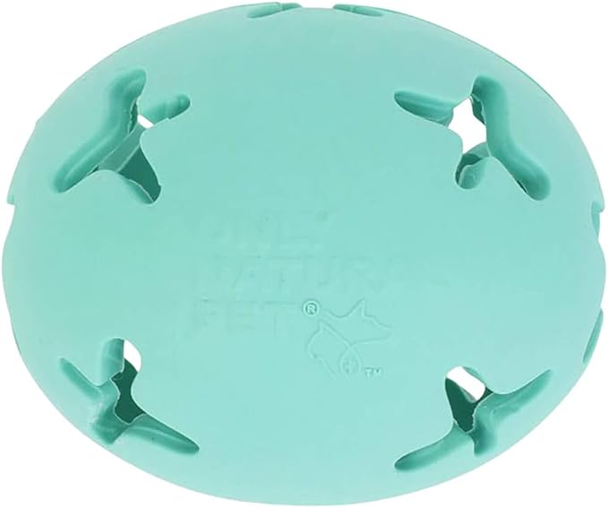Only Natural Pet Rubber Boredom Buster Treat Stuffer Dog Toys - Interactive Stuffable Feeder Dispenser Fillable Durable Play Puppy Medium Large XS Chew Pup Hide Holder Easy Refill -RubberBall/Teal