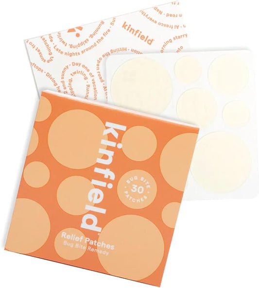Kinfield Bug Bite Remedy Relief Patches - Hydrocolloid Skin Soothers Against Itch and Irritation - Cruelty, and Paraben Free - Vegan After Bite Treatment - 30 x Patches