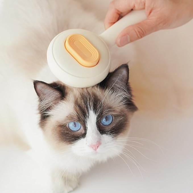 Pet Grooming Brush for Cats & Dogs –Cat Brushes for Indoor Cats,Grooming Brushes With Massage Function for Short & Long Hair, Removes Loose Fur & Undercoat – Self-Cleaning Slicker Brush- Green