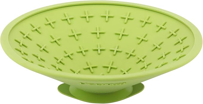 LickiMat Splash, Dog Slow Feeder Bowl Lick Mat, Boredom Anxiety Reducer, Sticks to Smooth Surface; Perfect for Food, Treats, Yogurt, or Peanut Butter. Fun Alternative to a Slow Feed Dog Bowl, Green