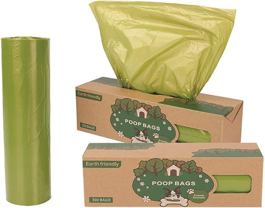 Dog Waste Bags-300 Bags per Roll, Pet Poop Bags Big Rolls, 2 Pack, 600 Bags, Cat Litter Poop Bags, Fit Most Scooper, Durable Poop Bags Rolls for Dogs, Easy Dispensing and Grab