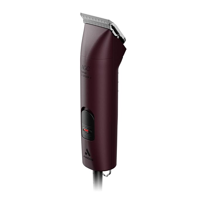 Andis Professional UltraEdge Super 2-Speed Detachable Blade Dog/Pet Clipper, Rotary Motor with Shatter-Proof Housing, Runs Calm & Silent, 14-Inch Cord, for All Dog Coats & Breeds, 120 Volts, Burgundy