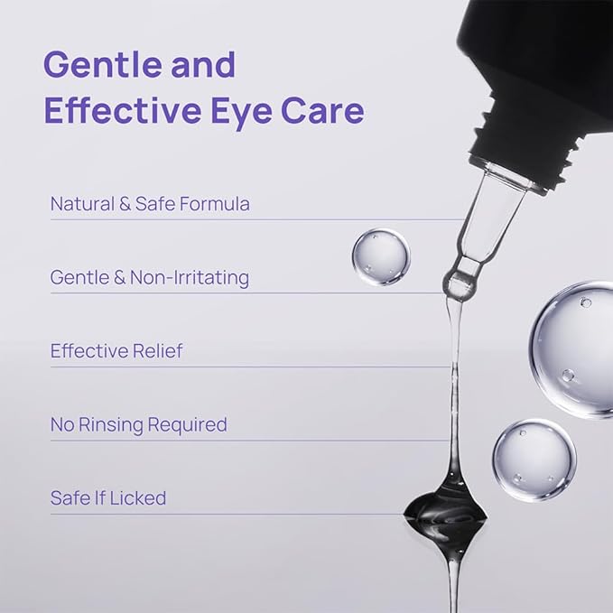 HICC PET Dog Eye Gel, Vet-Recommended Dog Eye Infection Treatment, Tear Stain Remover, Soothes Irritation, Moisturizes Dry Eyes, Pet Eye Drops Ointment Alternative for Dogs, Cats, Horses. 2 fl oz