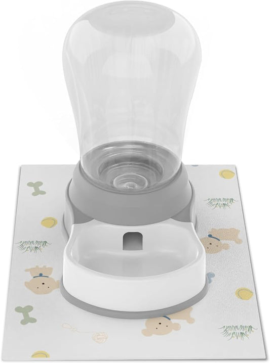1.58 Gallon Automatic Dog Water Bowl Dispenser - Staltwo Premium Pet Water Dispenser with Non-Slip Mat, Large Capacity Water Feeder for Cats and Dogs, BPA-Free, 1.58 Gallon Grey