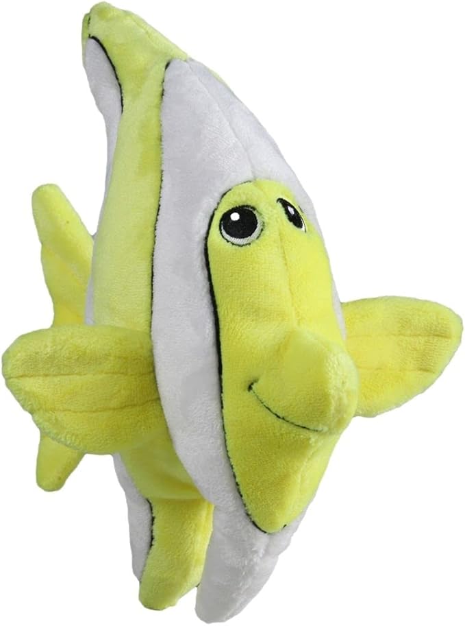 SmartPetLove Snuggle Puppy Tender-Tuffs - Angelfish Plush Toy for Big Dogs - Puncture Resistant Squeaker