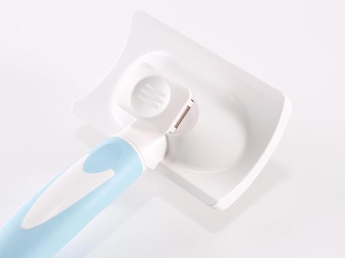 Dog Self-Cleaning Slicker Brush with One Button Fur Removal Deshedding Brush for Dogs and Cats with Medium or Long Hair Remove Loose Undercoat Blue