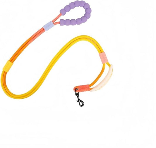 Hands Free Dog Leash Dual Handle, Wearable Leashes for Dog, Padded Waist Belts and Rotating Metal Clip, 6.5 FT for Small Medium Large Dogs (18+ lbs) Walking Training Running (Yellow-Orange)