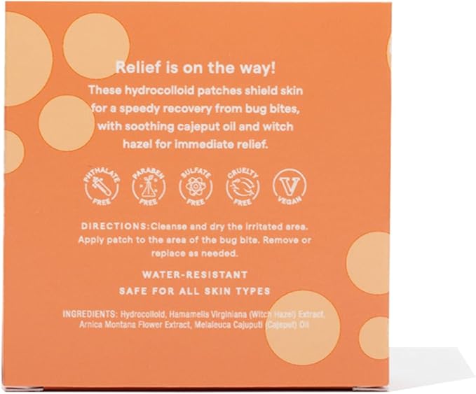 Kinfield Bug Bite Remedy Relief Patches - Hydrocolloid Skin Soothers Against Itch and Irritation - Cruelty, and Paraben Free - Vegan After Bite Treatment - 30 x Patches