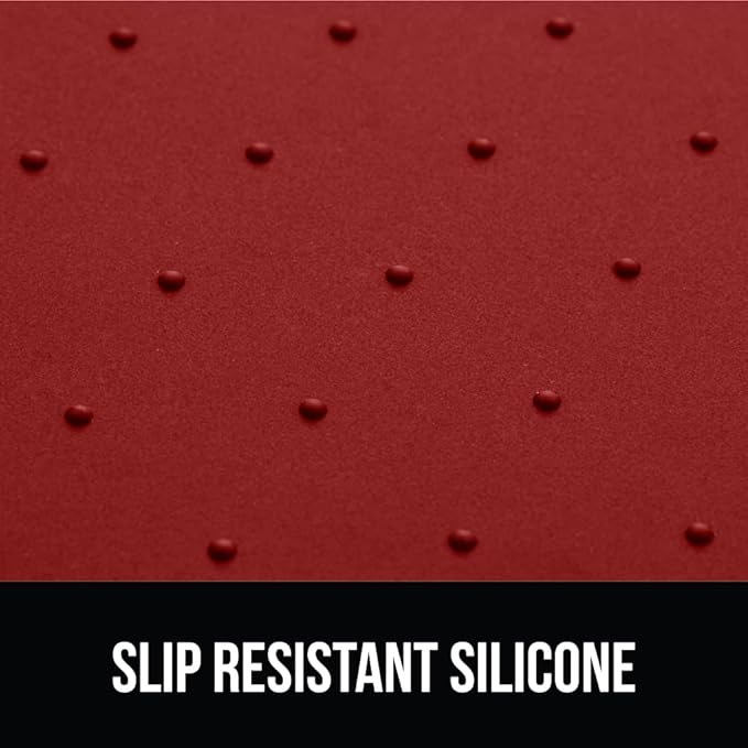 GORILLA GRIP 100% Waterproof Raised Edge BPA Free Silicone Pet Feeding Mat, Dog Cat Food Mats Contain Spills Protects Floors, Placemats for Cats and Dogs Water Bowl, Pets Accessories 28x18 Red