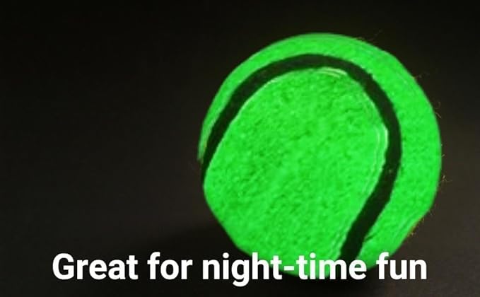 Glow in The Dark Tennis Balls for Dogs, Small-Medium Size, 3 Pack (Glow in The Dark)