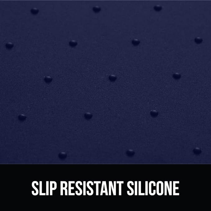 GORILLA GRIP 100% Waterproof Raised Edge BPA Free Silicone Pet Feeding Mat, Dog Cat Food Mats Contain Spills Protects Floors, Placemats for Cats and Dogs Water Bowl, Pets Accessories 32x24 Navy