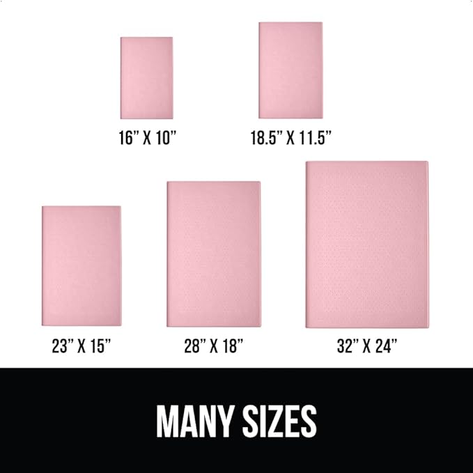 GORILLA GRIP 100% Waterproof Raised Edge BPA Free Silicone Pet Feeding Mat, Dog Cat Food Mats Contain Spills Protects Floors, Placemats for Cats and Dogs Water Bowl, Pets Accessories 18.5x11.5 Pink