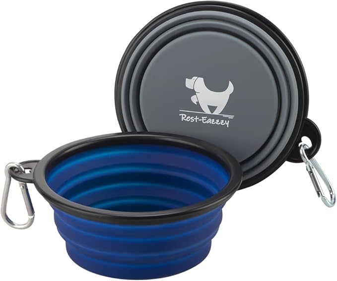 Collapsible Dog Bowls for Travel, 2-Pack Dog Portable Water Bowl for Dogs Cats Pet Foldable Feeding Watering Dish for Traveling Camping Walking with 2 Carabiners, BPA Free