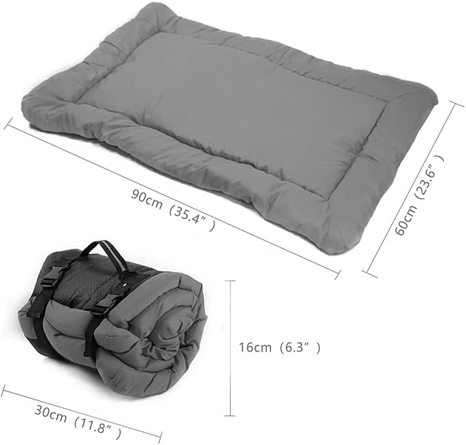 Outdoor Dog Bed, 35”x24“ Portable Camping Travel Dog Bed, Soft, Comfortable, Waterproof, Non-Slip, Machine Washable Easy to Clean Pet Mat for Small, Medium and Large Dog and Cat
