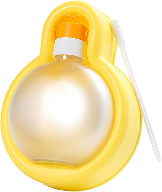 Foldable Pet Outdoor Camping Drinking Water Bottle Dog Cat Travel Portable Water Dispenser Small Large Capacity (Lemon Yellow, Small)