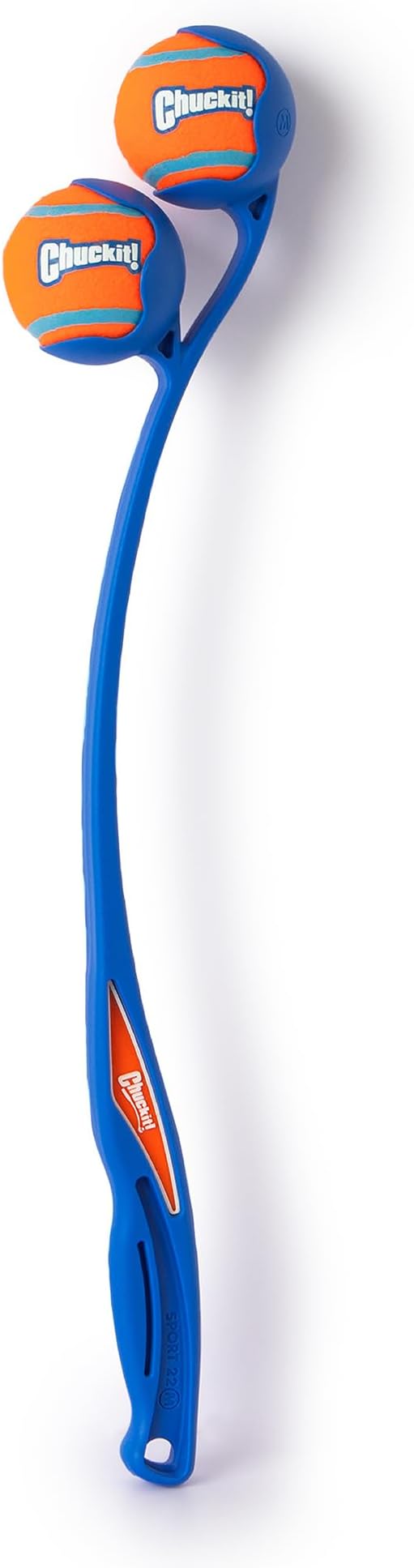 Chuckit! The Duo 22M Double Launcher Dog Toy, 22" Length, Includes 2 Medium Tennis Balls (2.5") Size Medium for Breeds 20-60lbs, Multi-Dog and Pack Play