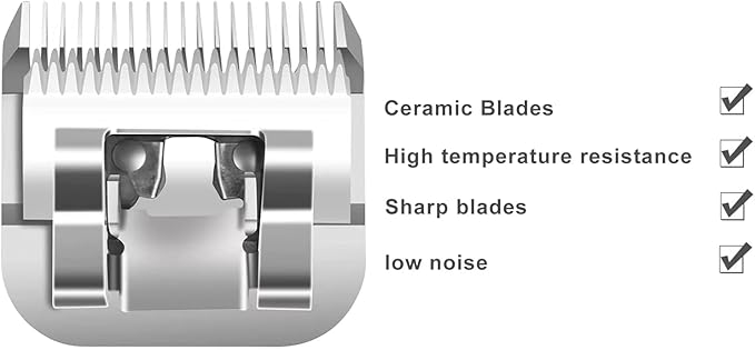 Professional Detachable Replacement Ceramic Blades set,compatible with oster Classic 76/Star-Teq/Power-Teq andi A*dis AGC,BDC,BGC,MBG Series Clippers (Size 1-1/2+3-1/2)