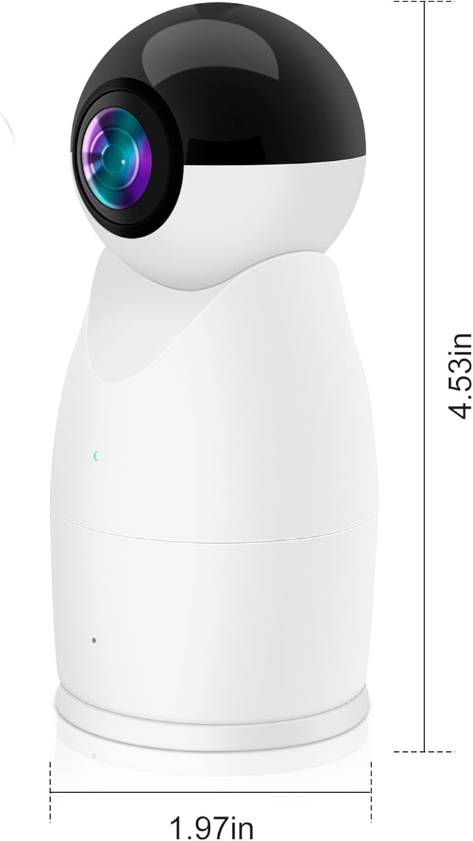 360° Indoor Security Camera-2 Fisheye Lenses for 720° Panoramic View, 2K FHD Baby Monitor & Pet Camera,Motion/Sound Detection, 2.4G WiFi, Night Vision 2-Way Audio, Wireless Cam for Home/Office