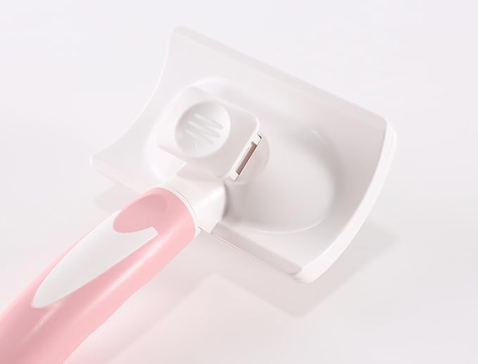 Dog Self-Cleaning Slicker Brush with One Button Fur Removal and Coated Tips Deshedding Brush for Medium or Long Hair Dogs Pink