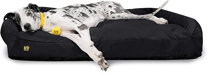 K9 Ballistics Tough Bolster Nesting Pillow Sofa Dog Bed with Removable Washable Cover - Durable, Water Resistant with Nonskid Bottom - XX-Large, Titanium Premium Finish