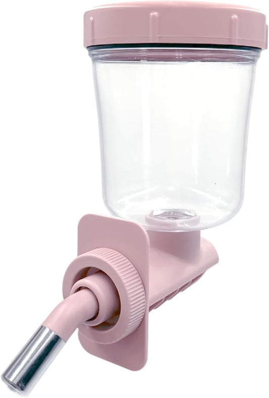 KindTail Pawdle - No-Drip Dog Crate Water Bottle - Top-Fill Pet Water Dispenser - BPA Free with Stainless Steel Nozzle - Easy-to-Use with Most Crates & Playpens - 7 x 6 x 4 in - 16oz Capacity - Pink
