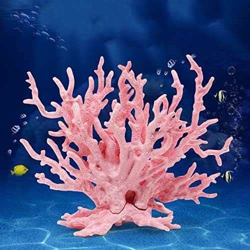 kathson Aquarium Coral Decor Pink and Blue Fake Coral Ornaments Artificial Plants Fish Tank Resin Decorations (2 Pack)