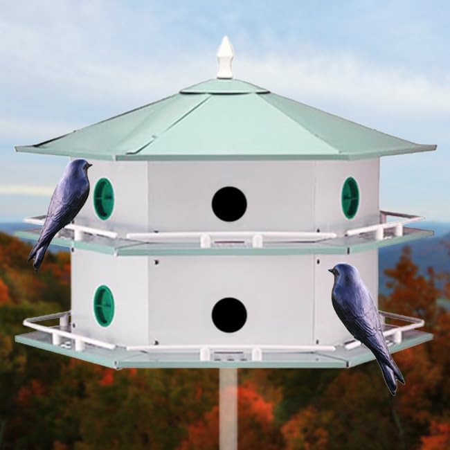 Heath 12-Room Deluxe Purple Martin House with Decoys – Durable Aluminum, Spacious Nesting, Easy Mounting