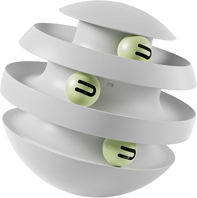 Roly-Poly Round Interactive Toy for cat,Wobbling Tumbler Toys with Bell Toy for Indoor Cats Dark Green