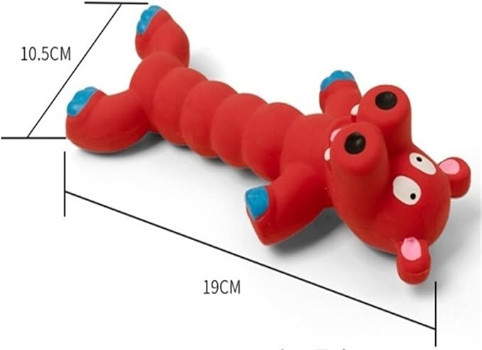 Squeaky Toy for Dogs, Cute Pet Chewing Teething Pet Toy Latex Chew Toys Convex Design for Puppy Small Medium Large Dogs, Interactive Dog Toys for Aggressive Chewers (Orange Dog)