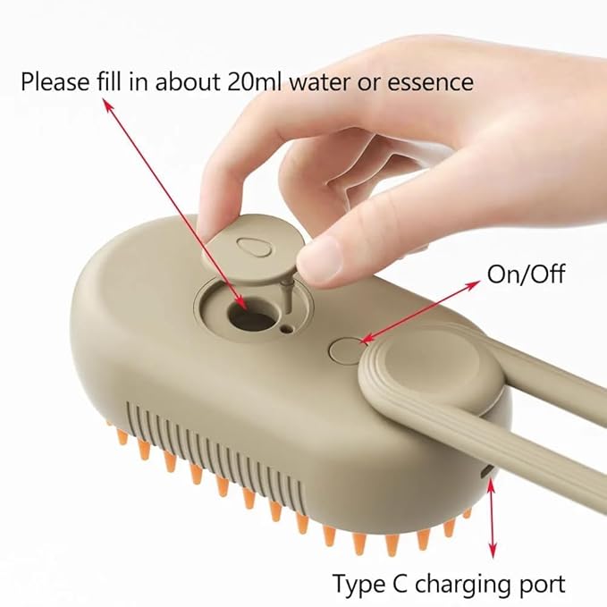 Catzcomfort Brush, Catzcomfort Cleaning Brush, Catz Comfort Steam Pet Brush/Spray Function, 3 In 1 Cat Steam Brush Water Brush for Cats, Pet Steam Brush for Cats Dogs