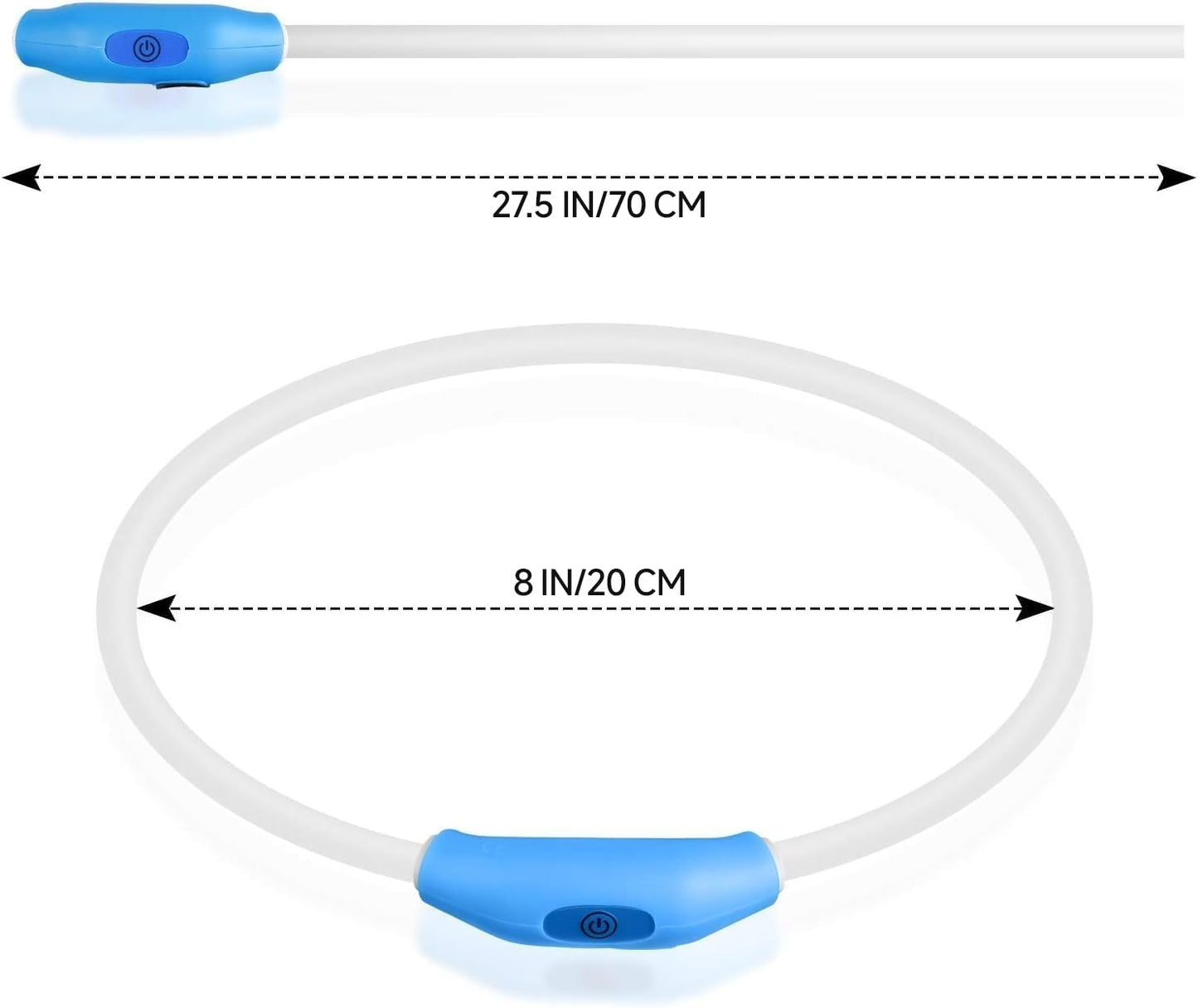 2-Pack LED Dog Collar, Light Up Dog Collars,Rechargeable Dog Lights for Night Walking，Universal, Reusable Safety Necklace for Small Medium Large Dogs RED&Pink